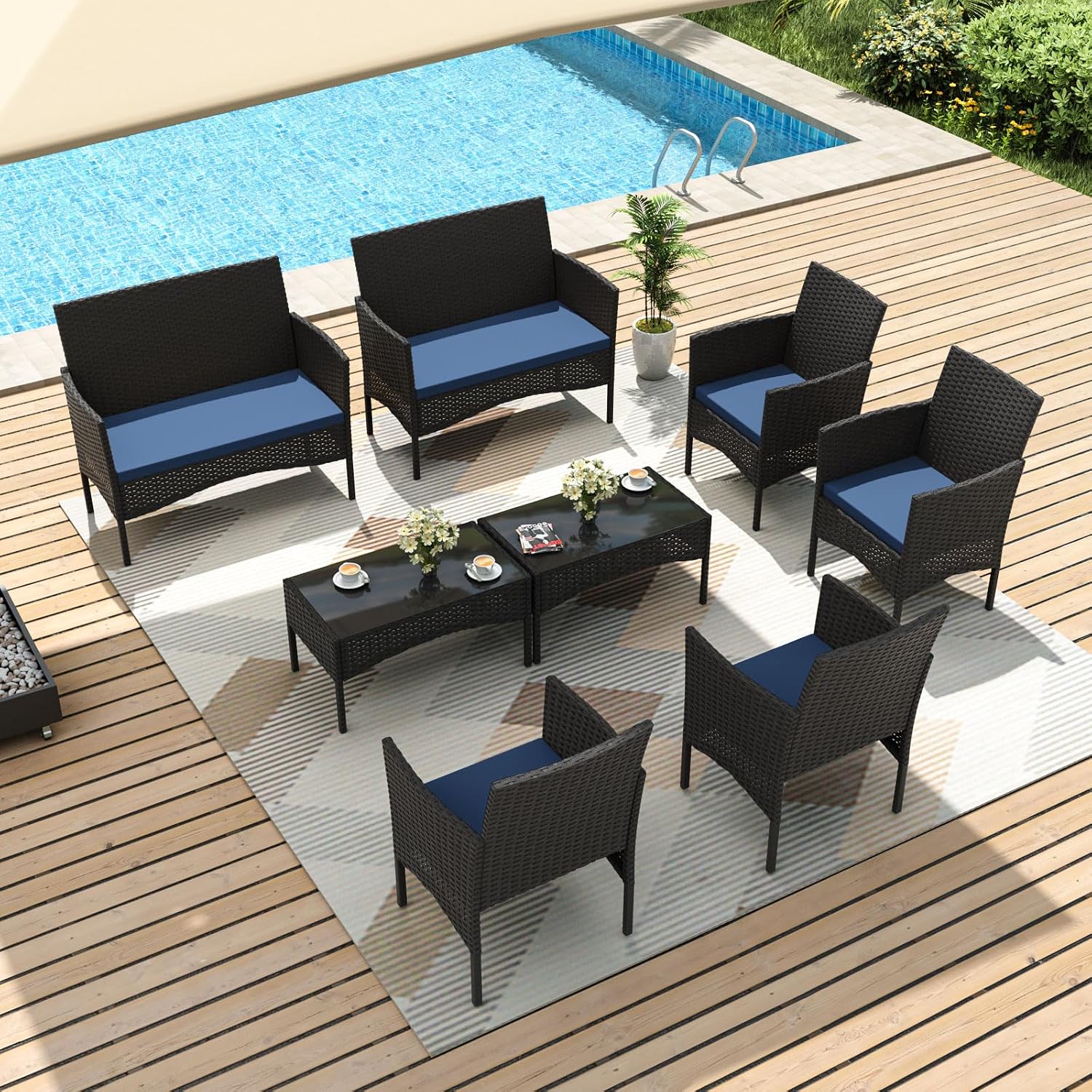 Outdoor Furniture Metal Chairs - Conjunto de Móveis para Pátio com