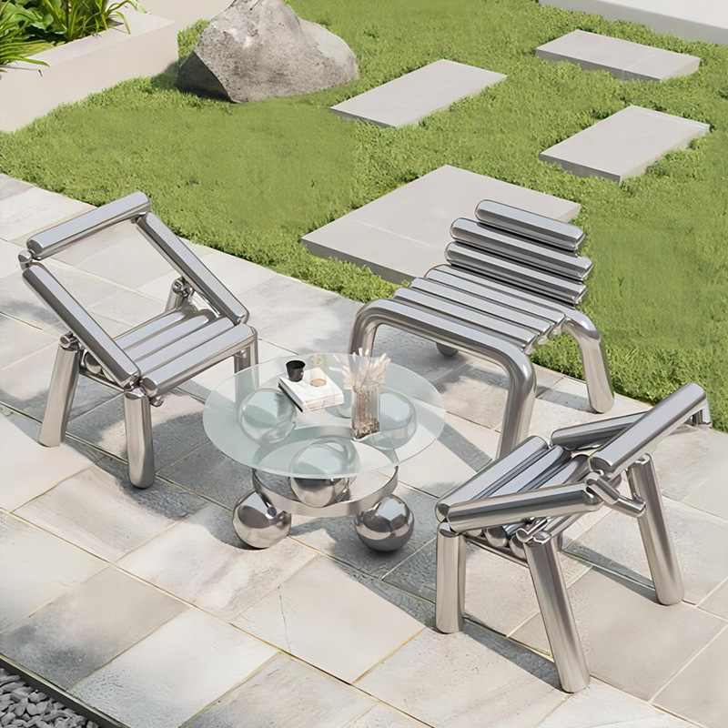 Outdoor Furniture Luxury - Cadeira de aço inoxidável, luxo leve,