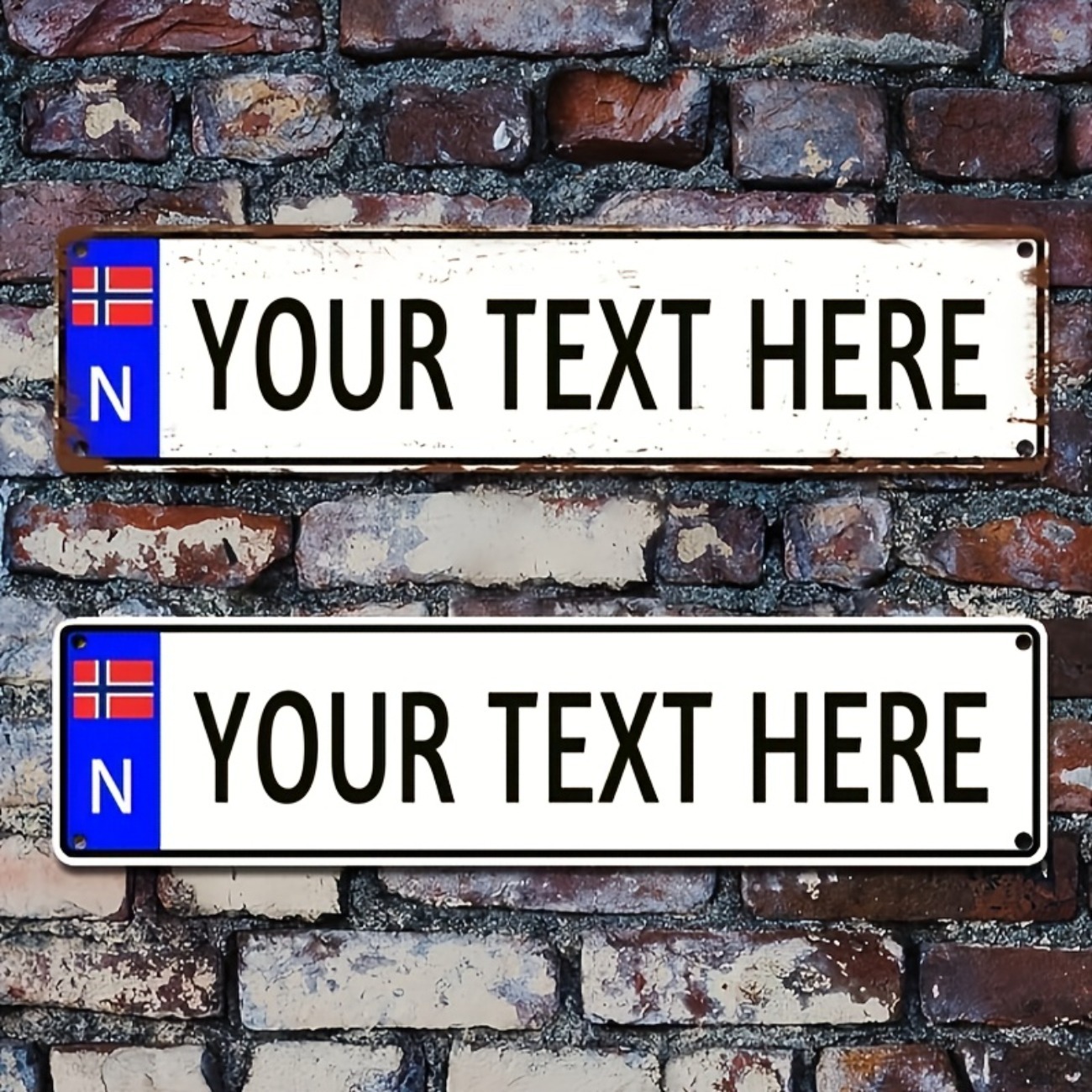 Outdoor Furniture Metal - Sinal de metal vintage norueguês personalizado