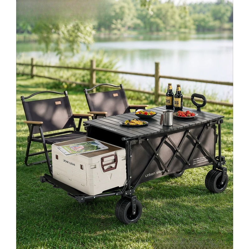 Outdoor Furniture Metal - Carrinho de Camping Dobrável para Exterior,