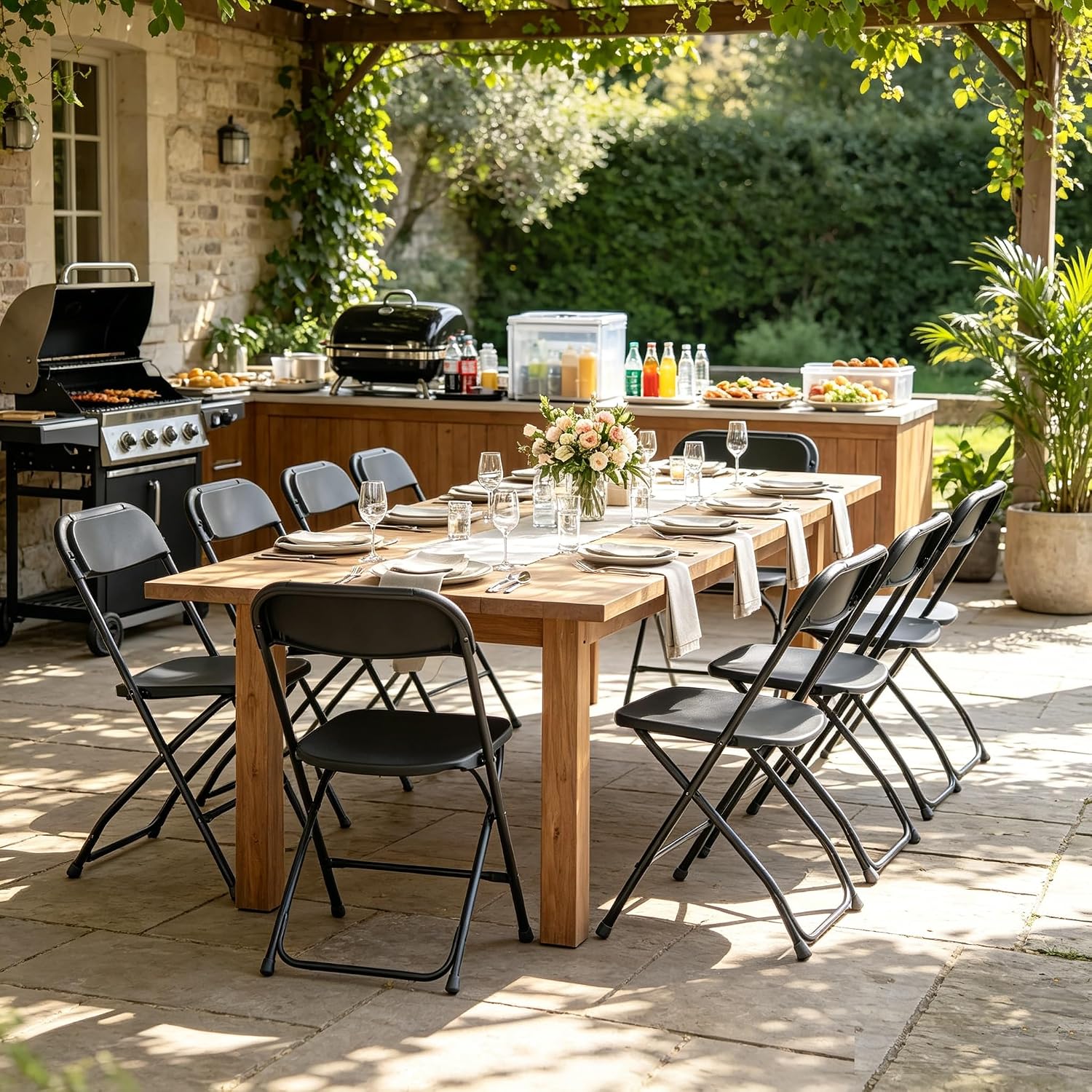 Cadeira Dobrável Preta com Est - Outdoor Furniture Metal Chairs avaliação e preço